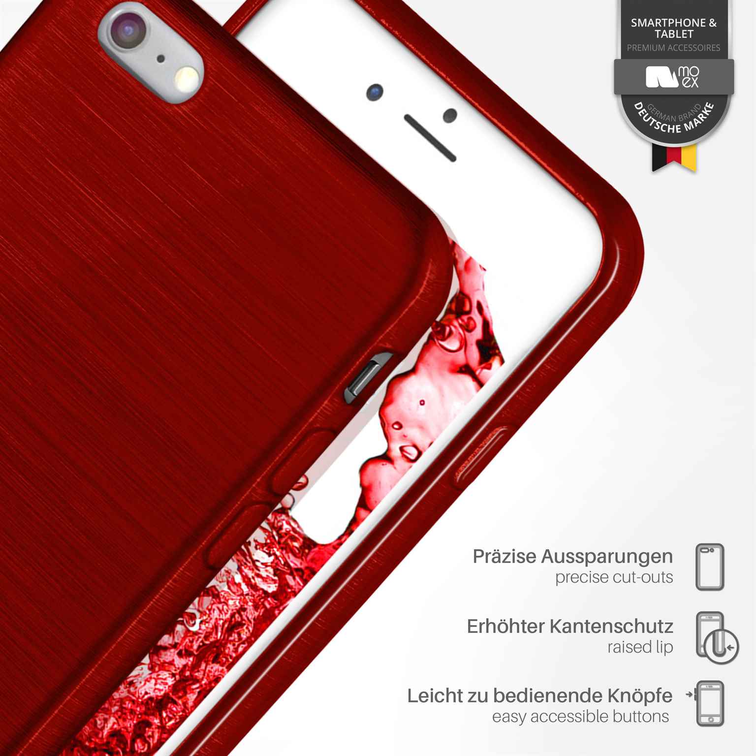 moex Brushed Case für iPhone 6 Plus – Silikon Handyhülle, Backcover in Aluminium Optik – Weiteres Produktbild 3