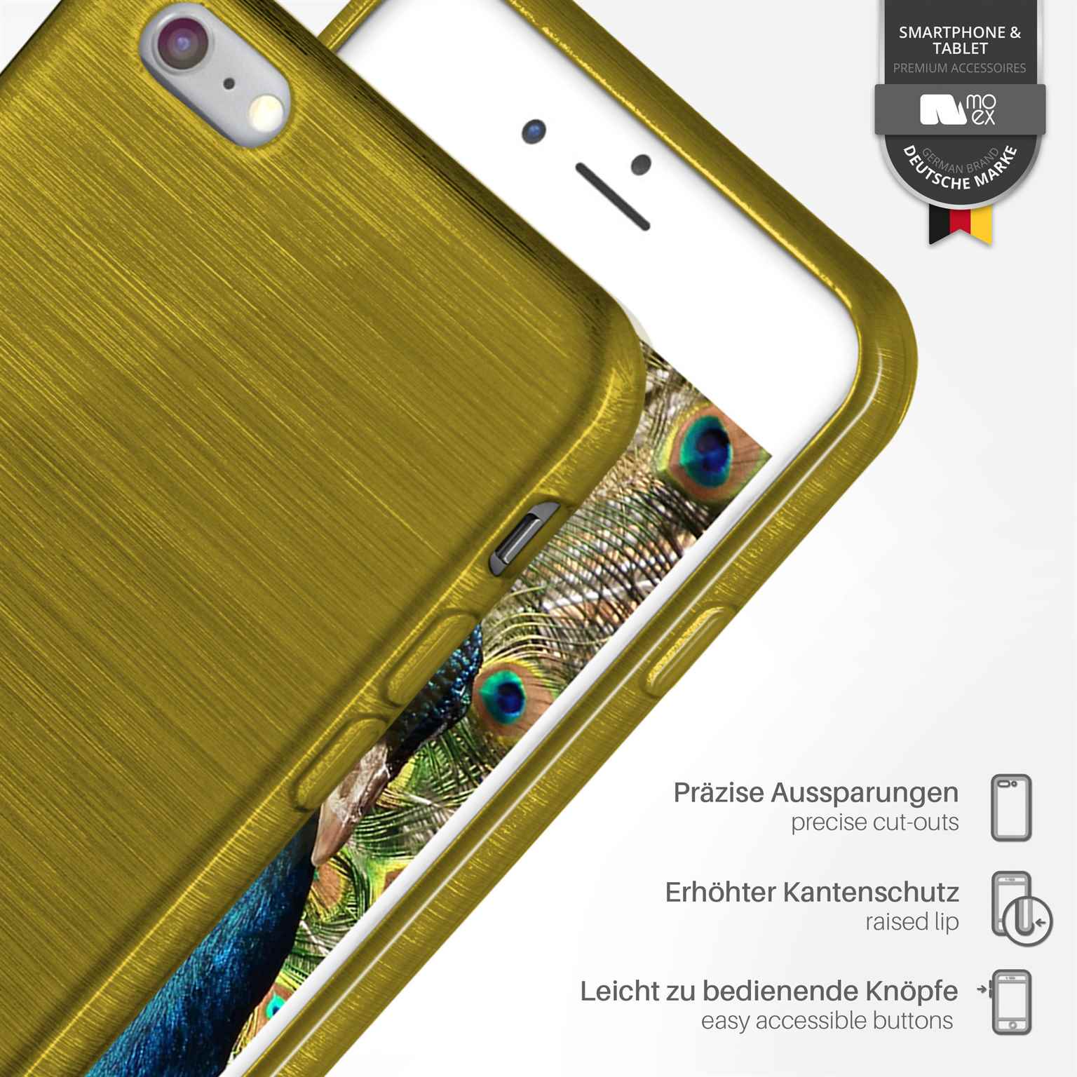 moex Brushed Case für iPhone 6 Plus – Silikon Handyhülle, Backcover in Aluminium Optik – Weiteres Produktbild 3