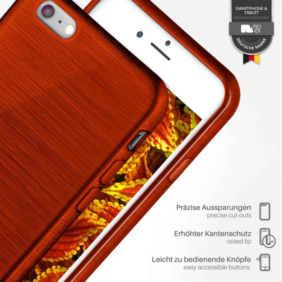 moex Brushed Case für iPhone 6 Plus – Silikon Handyhülle, Backcover in Aluminium Optik – Weiteres Produktbild 3