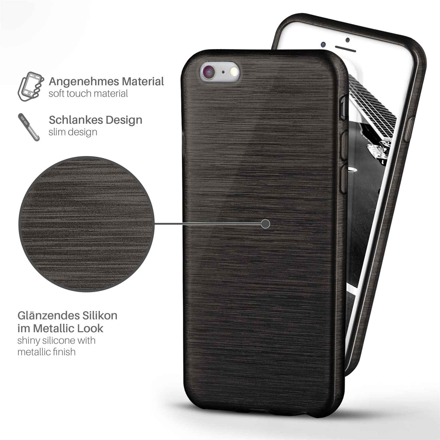 moex Brushed Case für iPhone 6 Plus – Silikon Handyhülle, Backcover in Aluminium Optik – Weiteres Produktbild 2 moex Brushed Case für iPhone 6 Plus – Silikon Handyhülle, Backcover in Aluminium Optik – Weiteres Produktbild 2