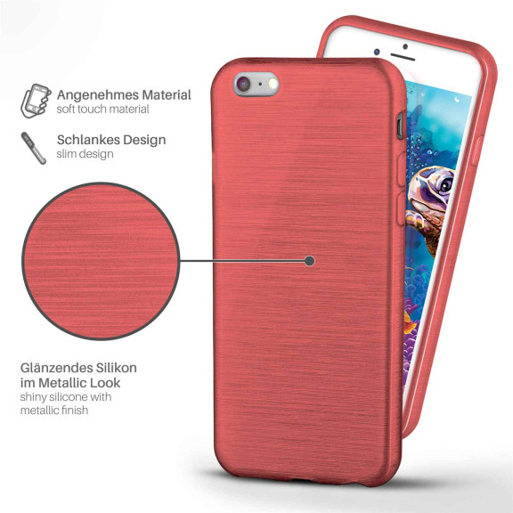 moex Brushed Case für iPhone 6 – Silikon Handyhülle, Backcover in Aluminium Optik – Weiteres Produktbild 2