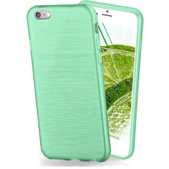 moex moex Brushed Case für iPhone 6 – Silikon Handyhülle, Backcover in Aluminium Optik – Mint-Green