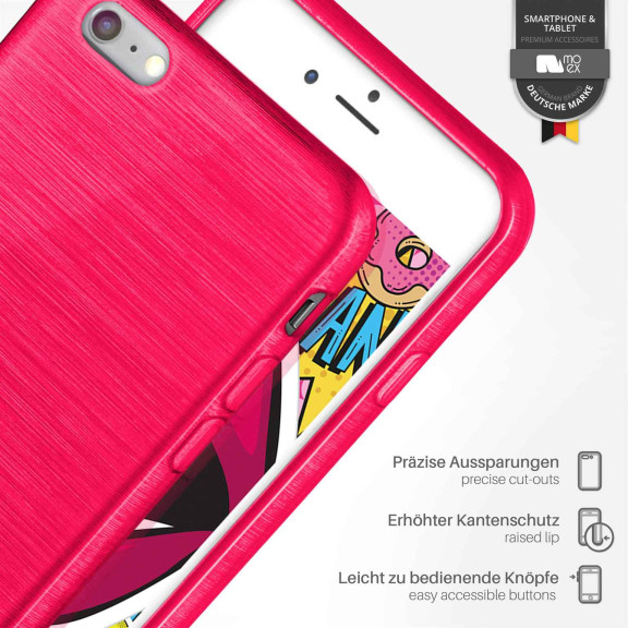 moex Brushed Case für iPhone 6 – Silikon Handyhülle, Backcover in Aluminium Optik – Weiteres Produktbild 3