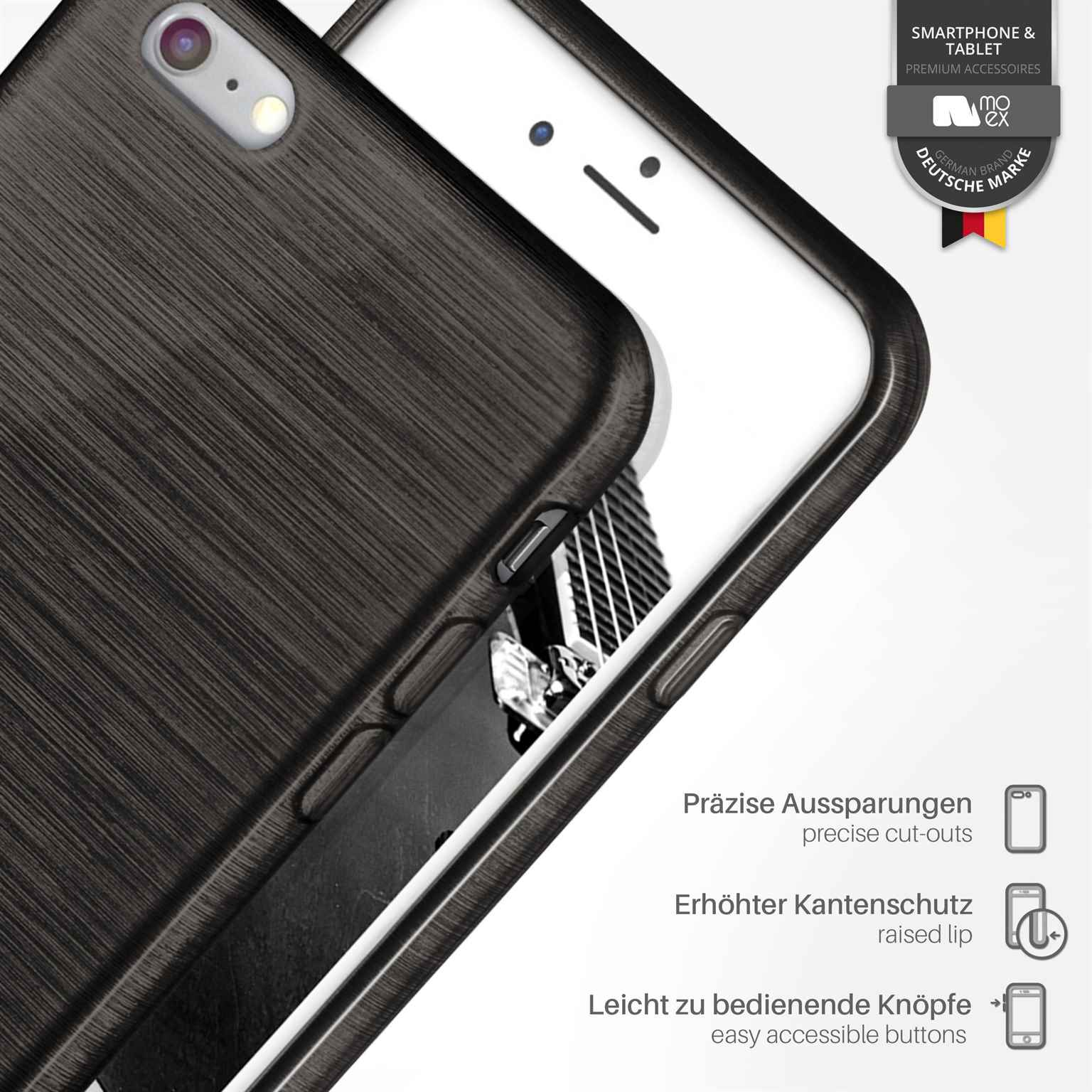 moex Brushed Case für iPhone 6 – Silikon Handyhülle, Backcover in Aluminium Optik – Weiteres Produktbild 2