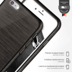 moex Brushed Case für iPhone 6 – Silikon Handyhülle, Backcover in Aluminium Optik – Produktbild 3