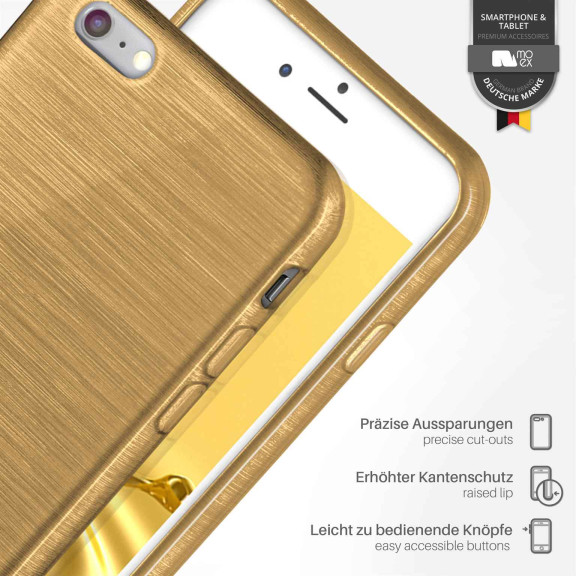 moex Brushed Case für iPhone 6s – Silikon Handyhülle, Backcover in Aluminium Optik – Weiteres Produktbild 3