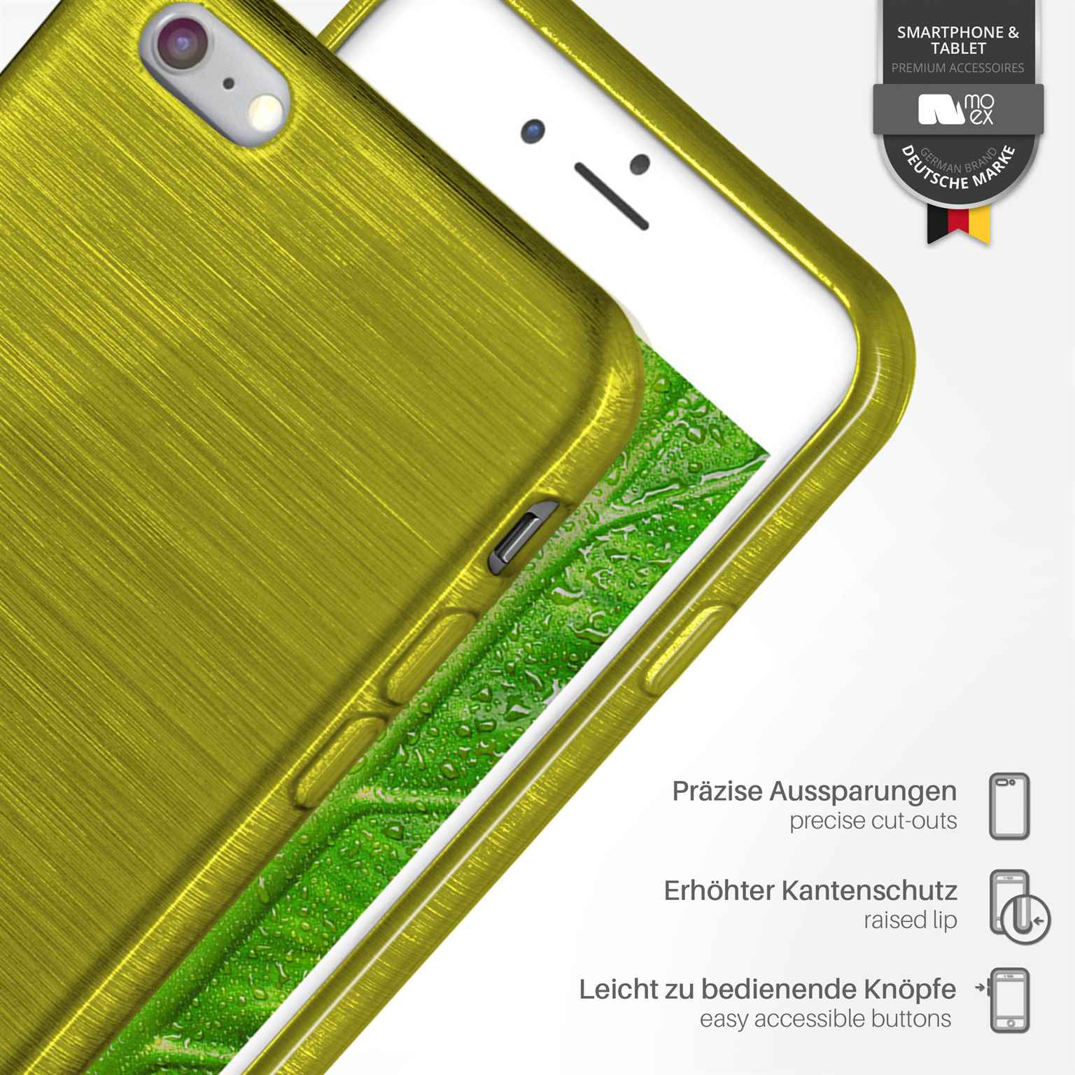 moex Brushed Case für iPhone 6s – Silikon Handyhülle, Backcover in Aluminium Optik – Weiteres Produktbild 3