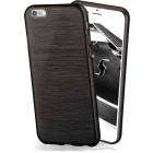 moex Brushed Case für iPhone 6s – Silikon Handyhülle, Backcover in Aluminium Optik – Produktbild 1