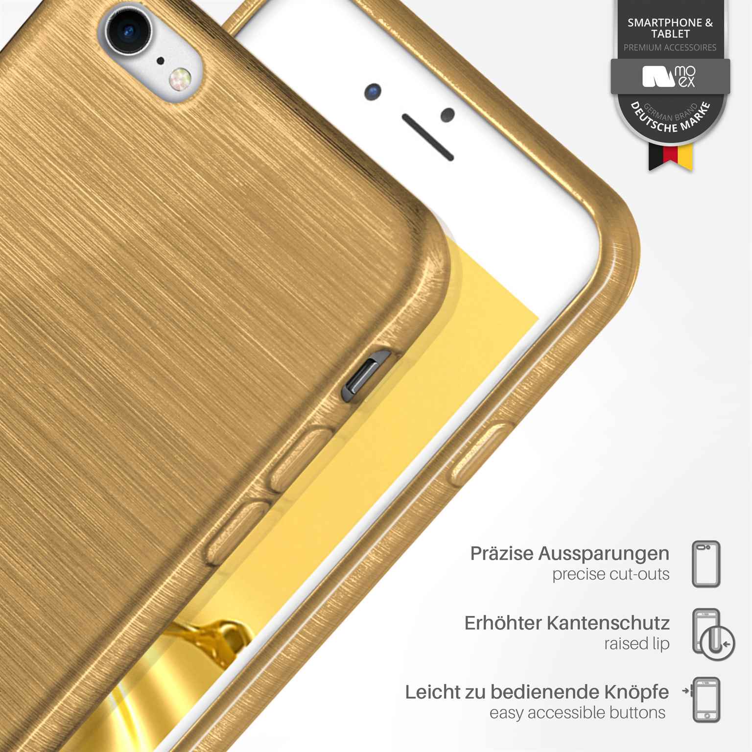 moex Brushed Case für iPhone 7 – Silikon Handyhülle, Backcover in Aluminium Optik – Weiteres Produktbild 3
