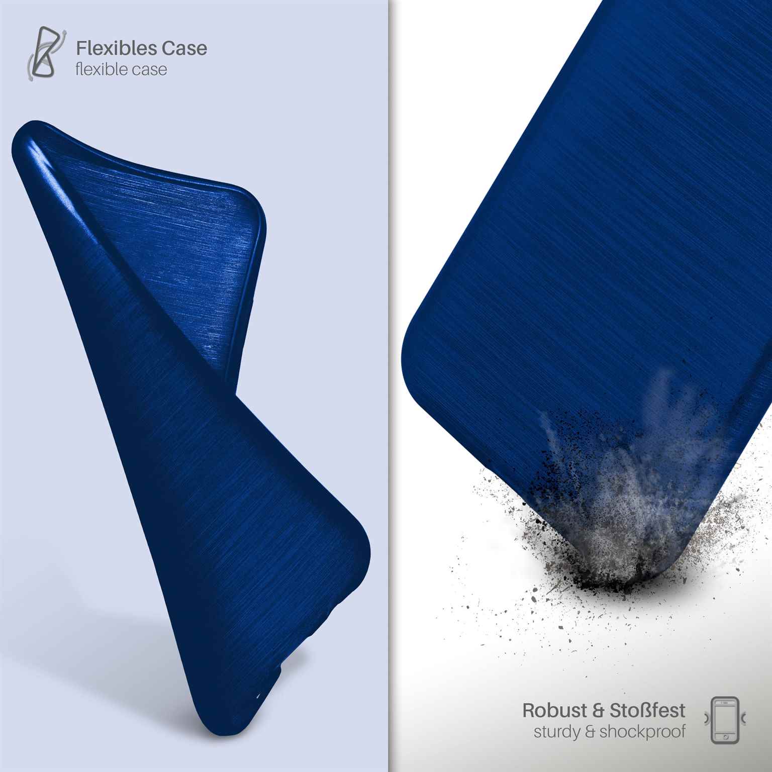 moex Brushed Case für iPhone 8 Plus – Silikon Handyhülle, Backcover in Aluminium Optik – Weiteres Produktbild 4