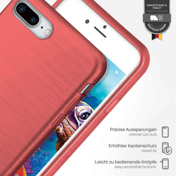 moex Brushed Case für iPhone 8 Plus – Silikon Handyhülle, Backcover in Aluminium Optik – Weiteres Produktbild 3