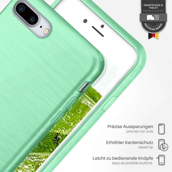 moex Brushed Case für iPhone 8 Plus – Silikon Handyhülle, Backcover in Aluminium Optik – Weiteres Produktbild 3