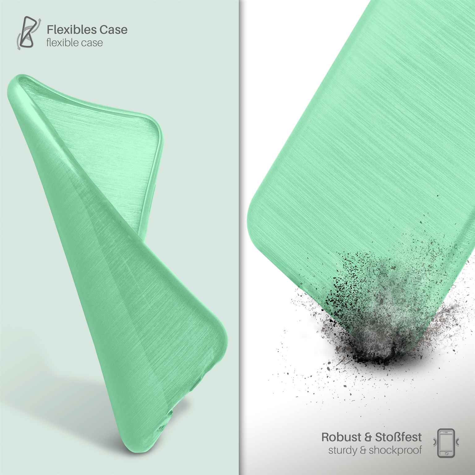 moex Brushed Case für iPhone 8 Plus – Silikon Handyhülle, Backcover in Aluminium Optik – Weiteres Produktbild 4