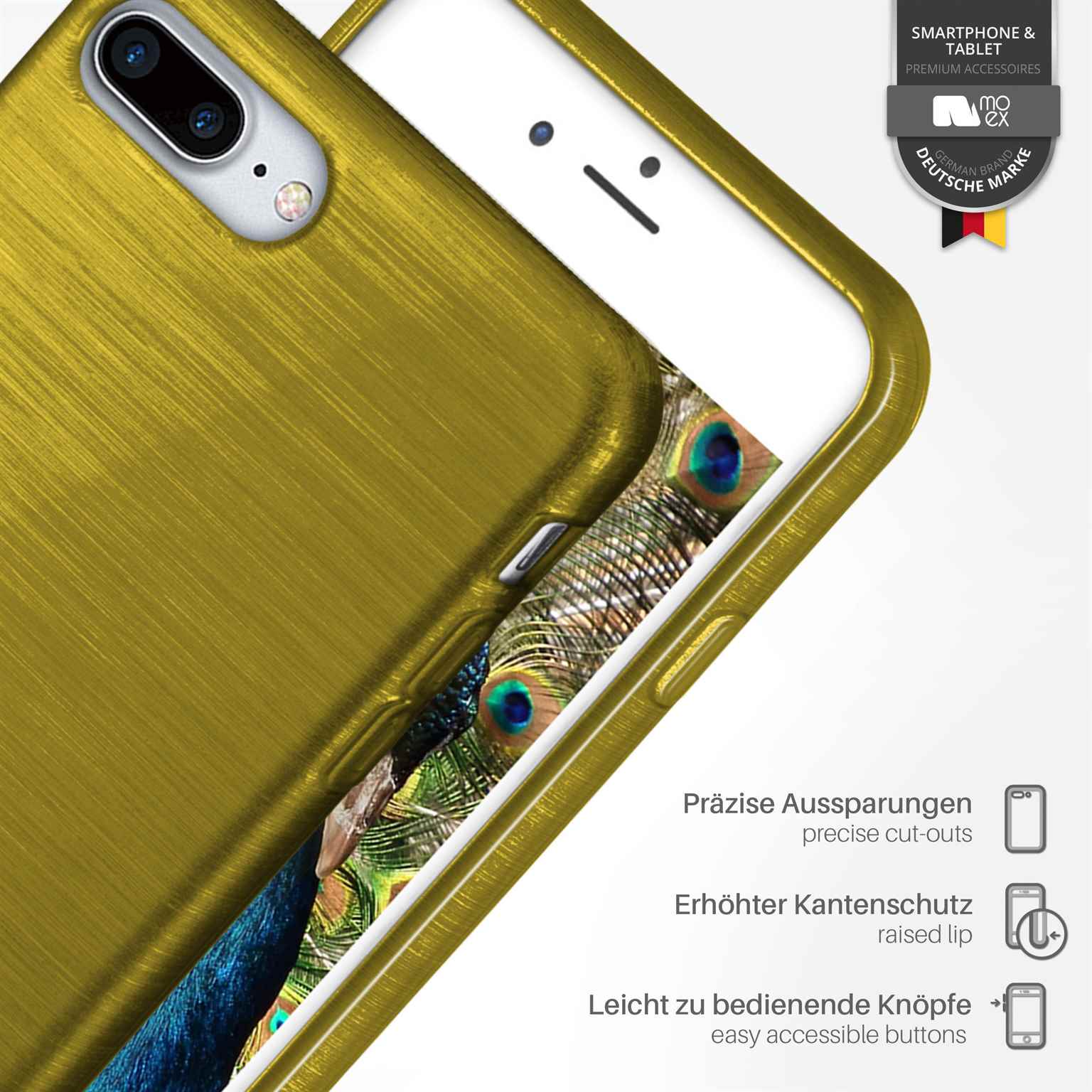 moex Brushed Case für iPhone 8 Plus – Silikon Handyhülle, Backcover in Aluminium Optik – Weiteres Produktbild 3