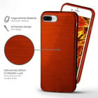 moex Brushed Case für iPhone 8 Plus – Silikon Handyhülle, Backcover in Aluminium Optik – Produktbild 2