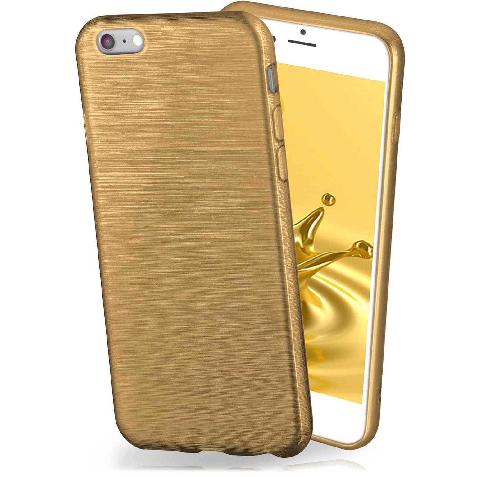 moex Brushed Case für iPhone 8 – Silikon Handyhülle, Backcover in Aluminium Optik – Weiteres Produktbild 1