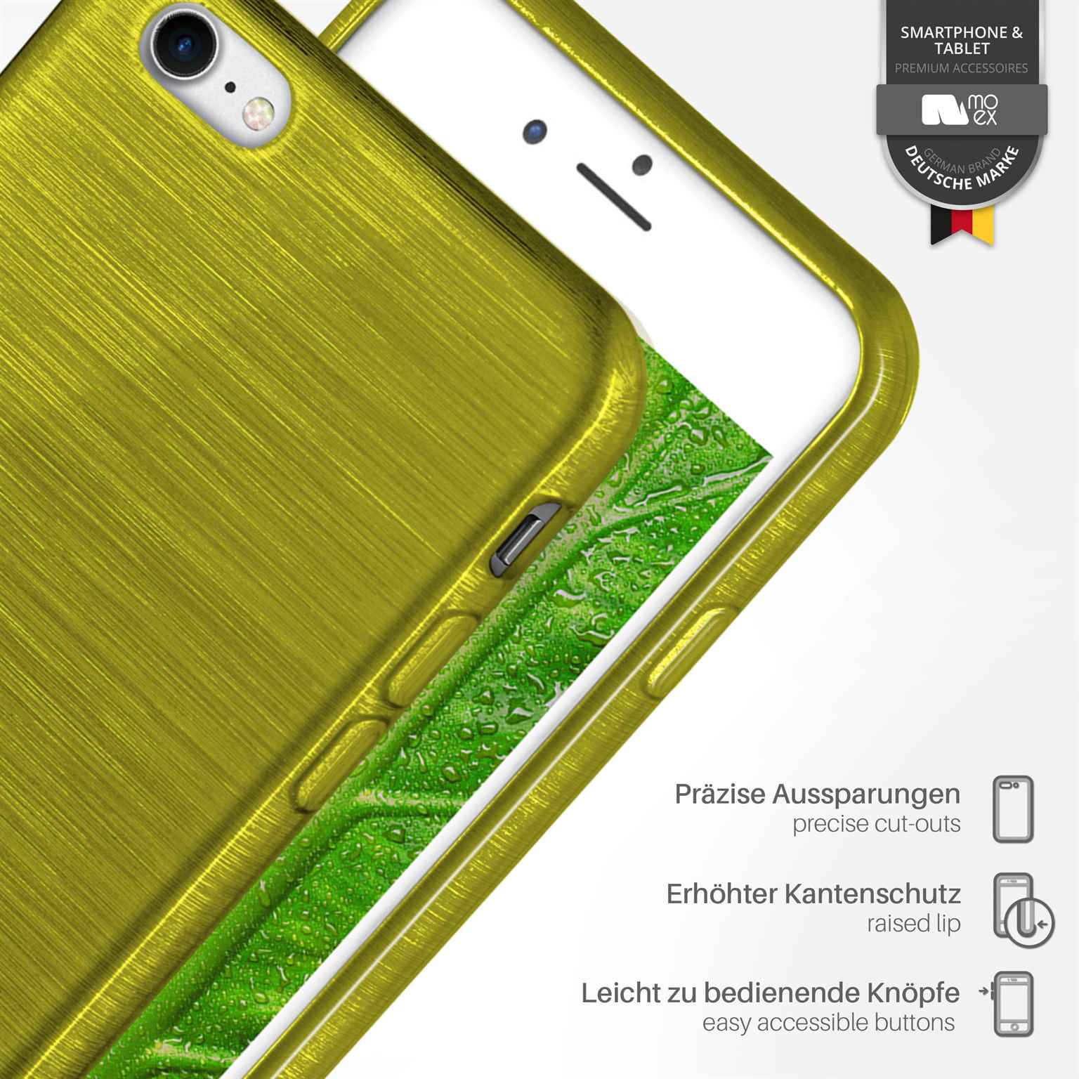 moex Brushed Case für iPhone 8 – Silikon Handyhülle, Backcover in Aluminium Optik – Weiteres Produktbild 3