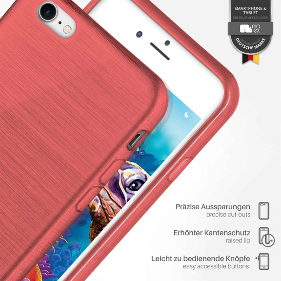 moex Brushed Case für iPhone 8 – Silikon Handyhülle, Backcover in Aluminium Optik – Weiteres Produktbild 3