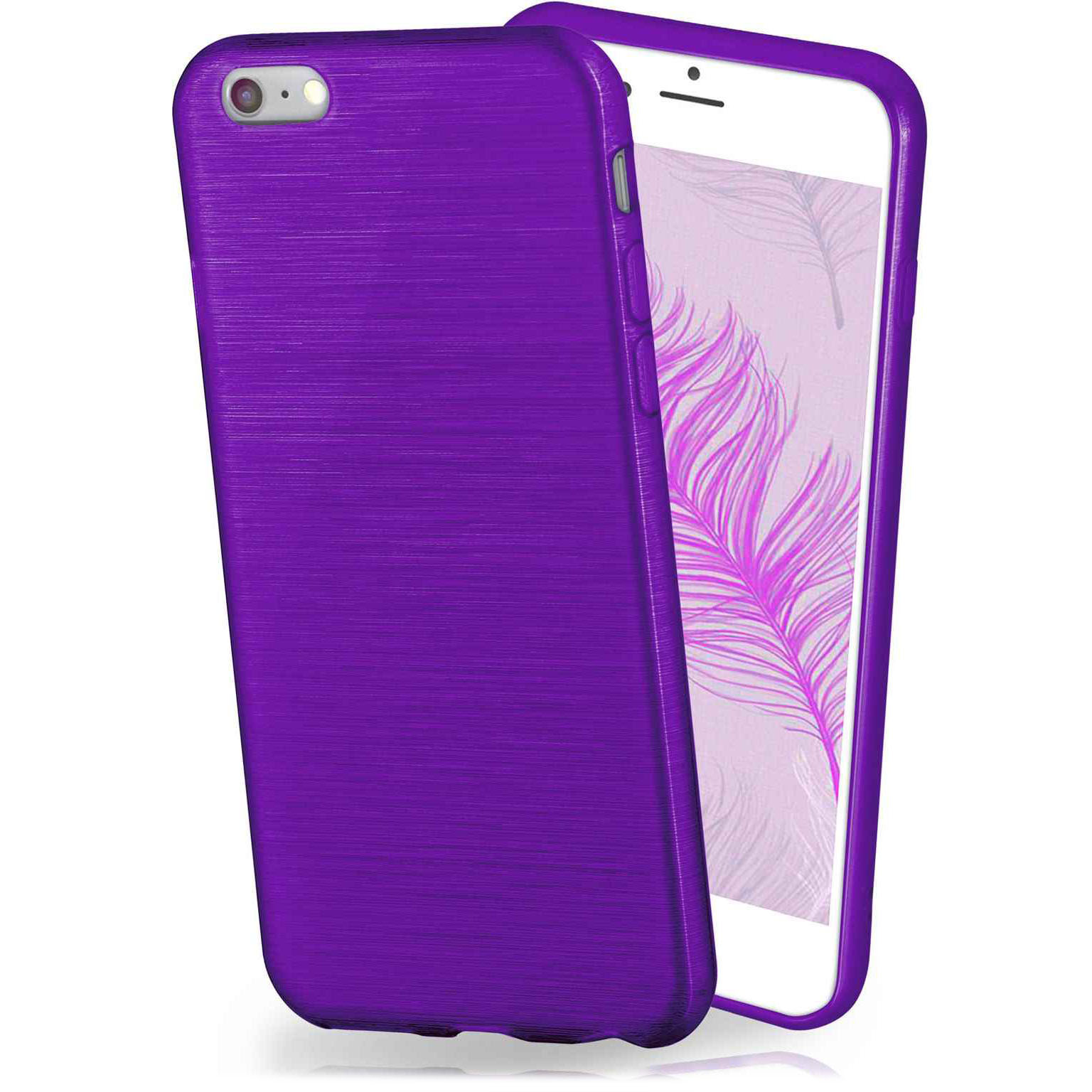 moex Brushed Case für iPhone 8 – Silikon Handyhülle, Backcover in Aluminium Optik – Weiteres Produktbild 1