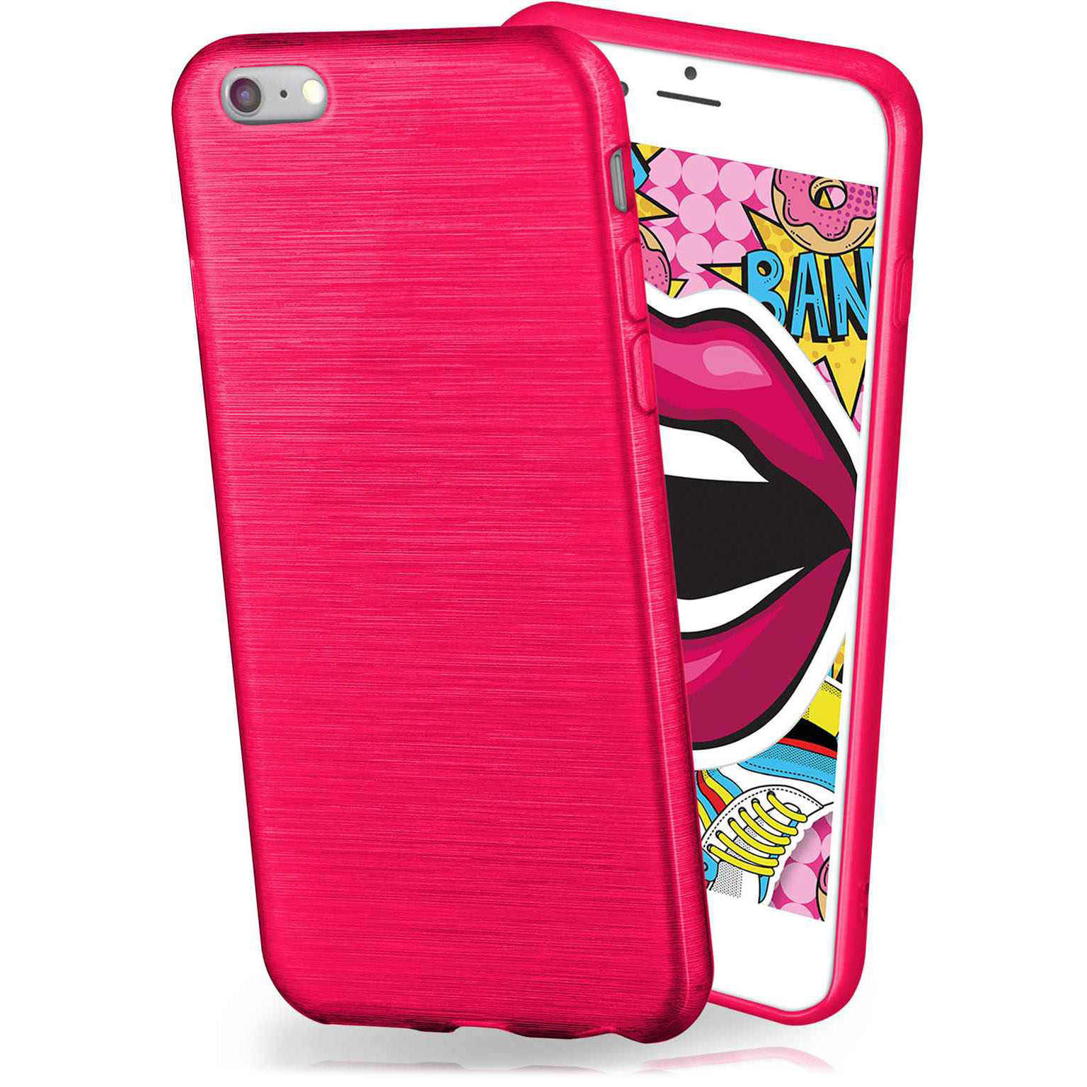 moex Brushed Case für iPhone 8 – Silikon Handyhülle, Backcover in Aluminium Optik – Weiteres Produktbild 1