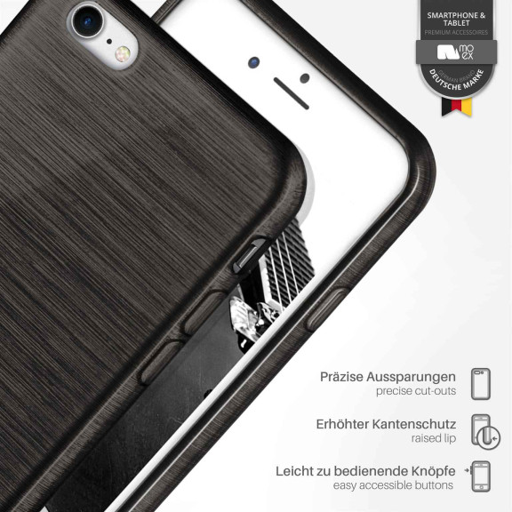moex Brushed Case für iPhone 8 – Silikon Handyhülle, Backcover in Aluminium Optik – Weiteres Produktbild 3