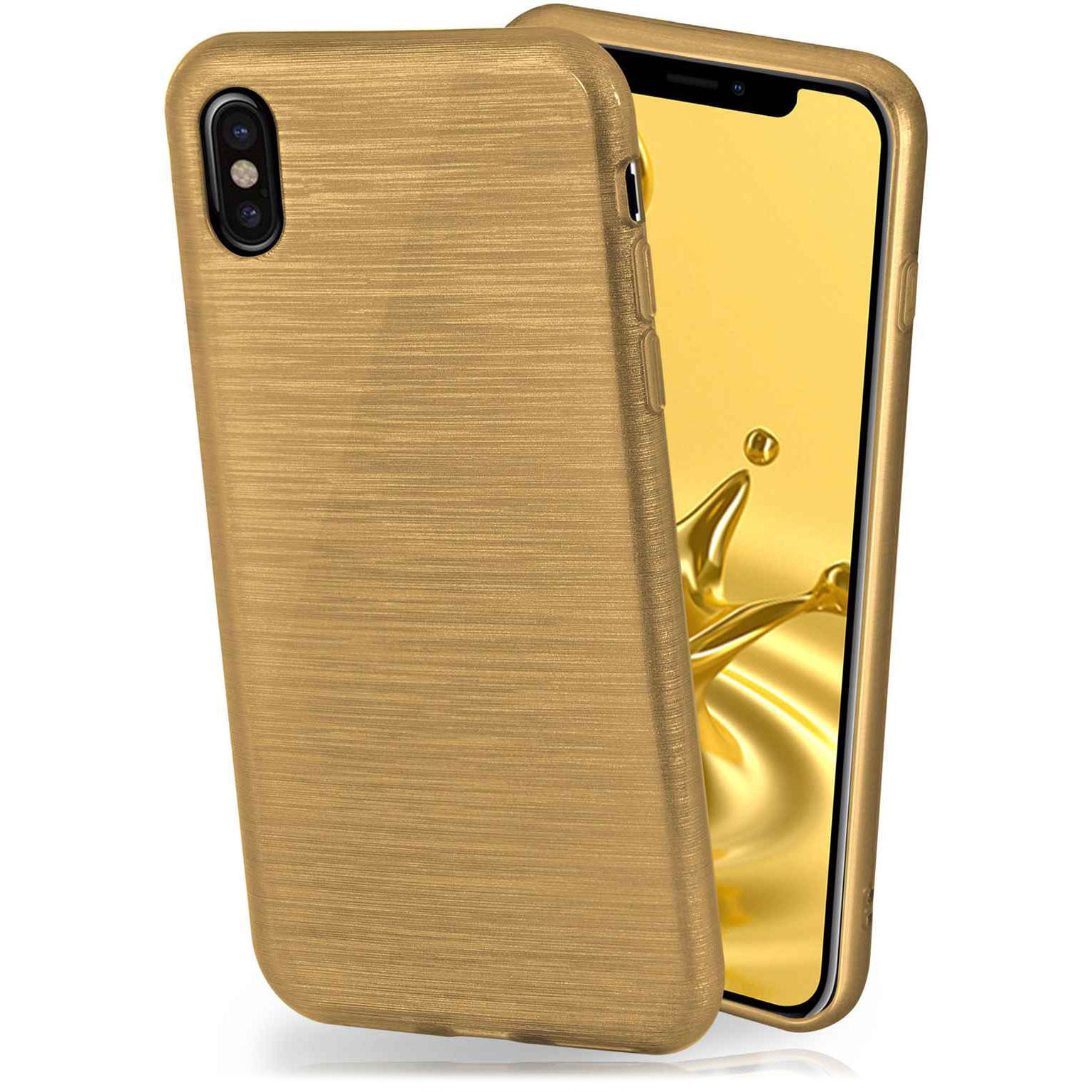 moex Brushed Case für iPhone X – Silikon Handyhülle, Backcover in Aluminium Optik Hauptbild