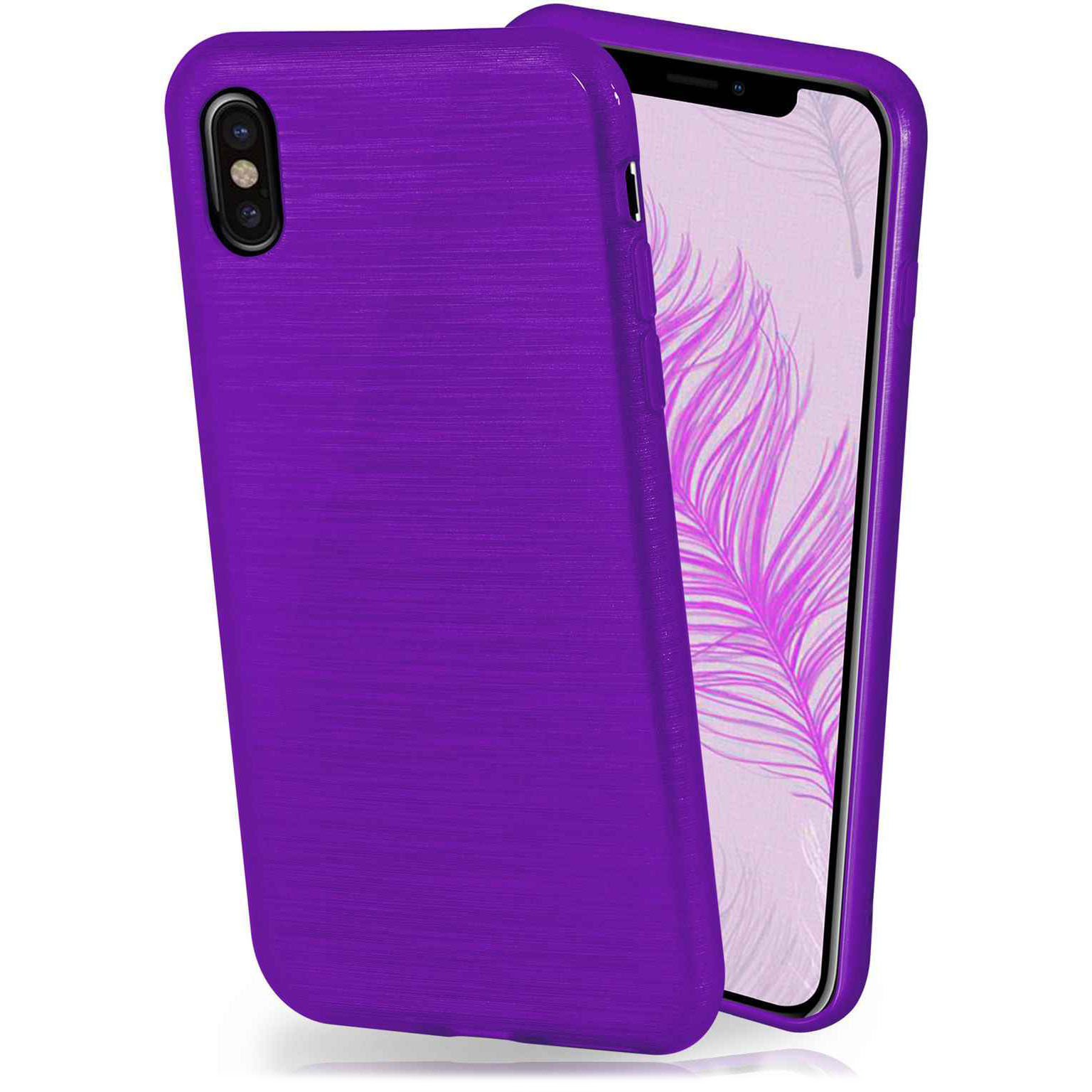 moex Brushed Case für iPhone X – Silikon Handyhülle, Backcover in Aluminium Optik Hauptbild