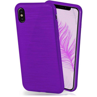 moex Brushed Case für iPhone X – Silikon Handyhülle, Backcover in Aluminium Optik – Purpure-Purple moex Brushed Case für iPhone X – Silikon Handyhülle, Backcover in Aluminium Optik – Purpure-Purple