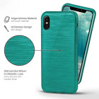 moex Brushed Case für iPhone X – Silikon Handyhülle, Backcover in Aluminium Optik – Produktbild 2