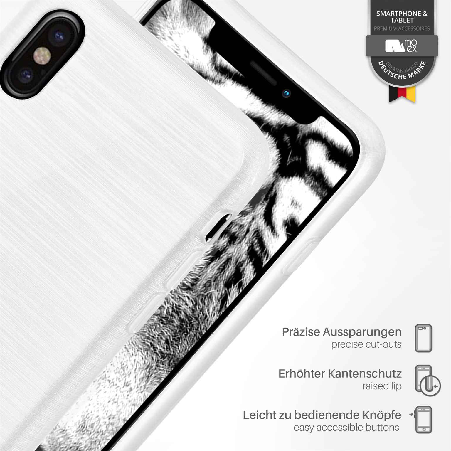moex Brushed Case für iPhone X – Silikon Handyhülle, Backcover in Aluminium Optik – Weiteres Produktbild 2