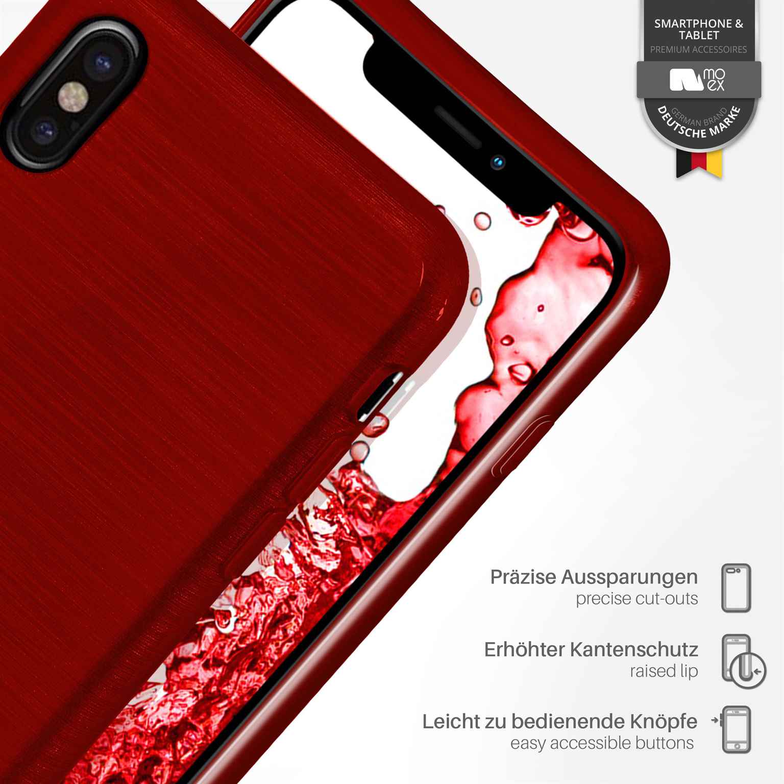 moex Brushed Case für iPhone XS – Silikon Handyhülle, Backcover in Aluminium Optik – Weiteres Produktbild 3 moex Brushed Case für iPhone XS – Silikon Handyhülle, Backcover in Aluminium Optik – Weiteres Produktbild 3