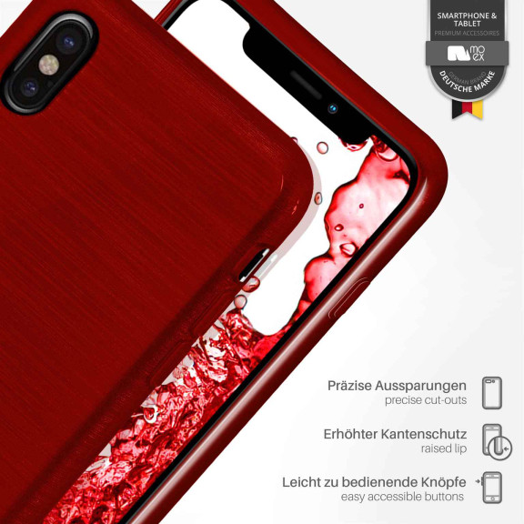 moex Brushed Case für iPhone XS – Silikon Handyhülle, Backcover in Aluminium Optik – Weiteres Produktbild 3