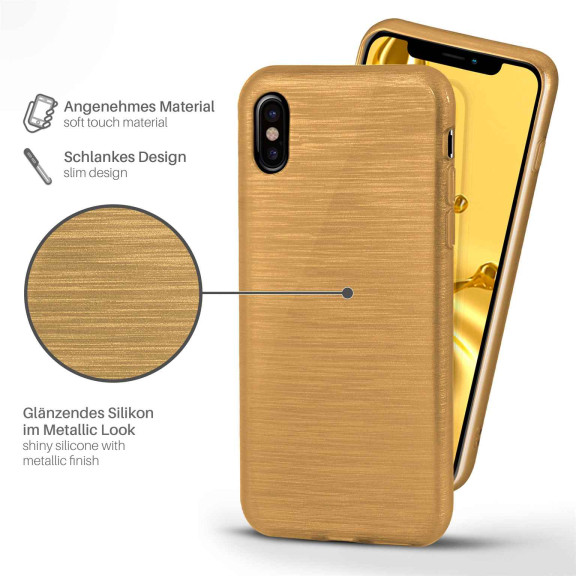 moex Brushed Case für iPhone XS – Silikon Handyhülle, Backcover in Aluminium Optik – Weiteres Produktbild 2 moex Brushed Case für iPhone XS – Silikon Handyhülle, Backcover in Aluminium Optik – Weiteres Produktbild 2