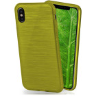 moex Brushed Case für iPhone XS – Silikon Handyhülle, Backcover in Aluminium Optik – Produktbild 1