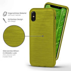 moex Brushed Case für iPhone XS – Silikon Handyhülle, Backcover in Aluminium Optik – Weiteres Produktbild 2