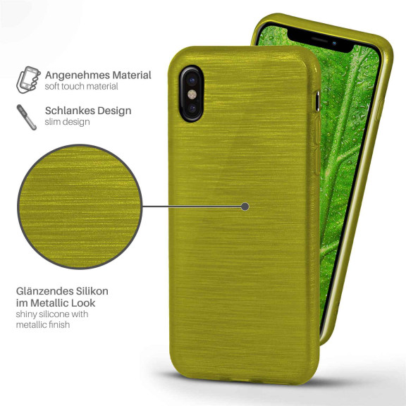 moex Brushed Case für iPhone XS – Silikon Handyhülle, Backcover in Aluminium Optik – Weiteres Produktbild 2 moex Brushed Case für iPhone XS – Silikon Handyhülle, Backcover in Aluminium Optik – Weiteres Produktbild 2