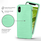 moex Brushed Case für iPhone XS – Silikon Handyhülle, Backcover in Aluminium Optik – Weiteres Produktbild 2