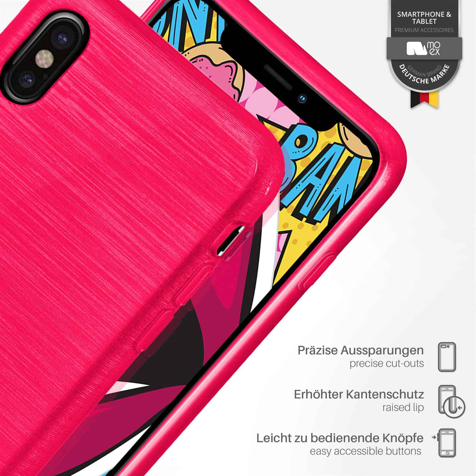 moex Brushed Case für iPhone XS – Silikon Handyhülle, Backcover in Aluminium Optik – Weiteres Produktbild 3 moex Brushed Case für iPhone XS – Silikon Handyhülle, Backcover in Aluminium Optik – Weiteres Produktbild 3