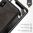 moex Brushed Case für iPhone XS – Silikon Handyhülle, Backcover in Aluminium Optik – Produktbild 3