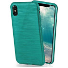moex Brushed Case für iPhone XS – Silikon Handyhülle, Backcover in Aluminium Optik – Weiteres Produktbild 1