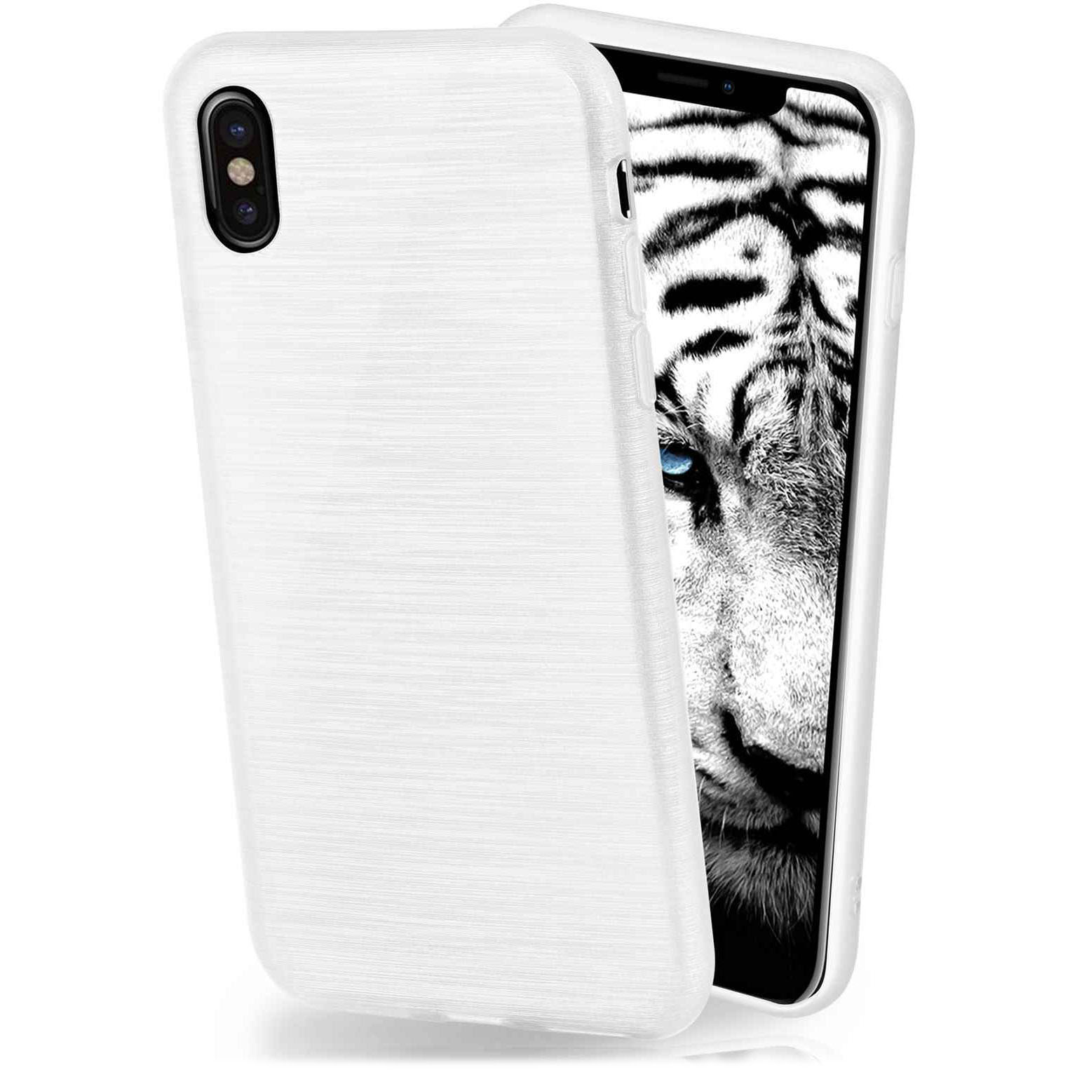 moex Brushed Case für iPhone XS – Silikon Handyhülle, Backcover in Aluminium Optik – Weiteres Produktbild 1
