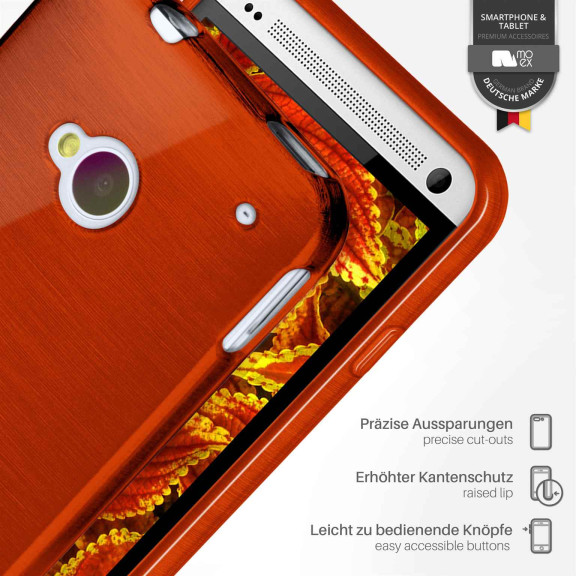 moex Brushed Case für HTC One M7 – Silikon Handyhülle, Backcover in Aluminium Optik – Weiteres Produktbild 3