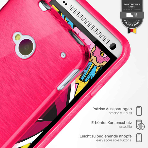 moex Brushed Case für HTC One M7 – Silikon Handyhülle, Backcover in Aluminium Optik – Weiteres Produktbild 3