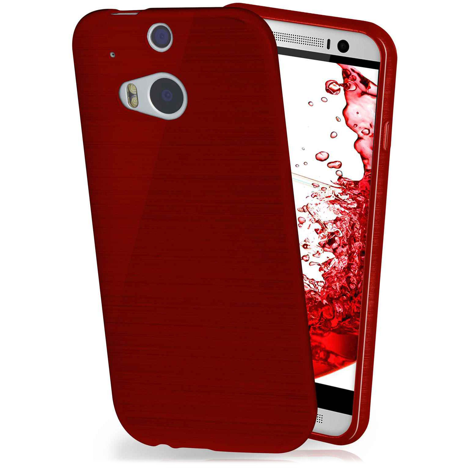 moex Brushed Case für HTC One M8 – Silikon Handyhülle, Backcover in Aluminium Optik Hauptbild