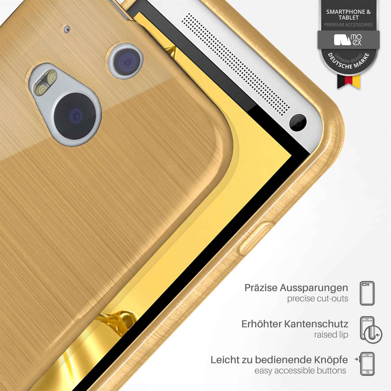 moex Brushed Case für HTC One M8 – Silikon Handyhülle, Backcover in Aluminium Optik – Weiteres Produktbild 2