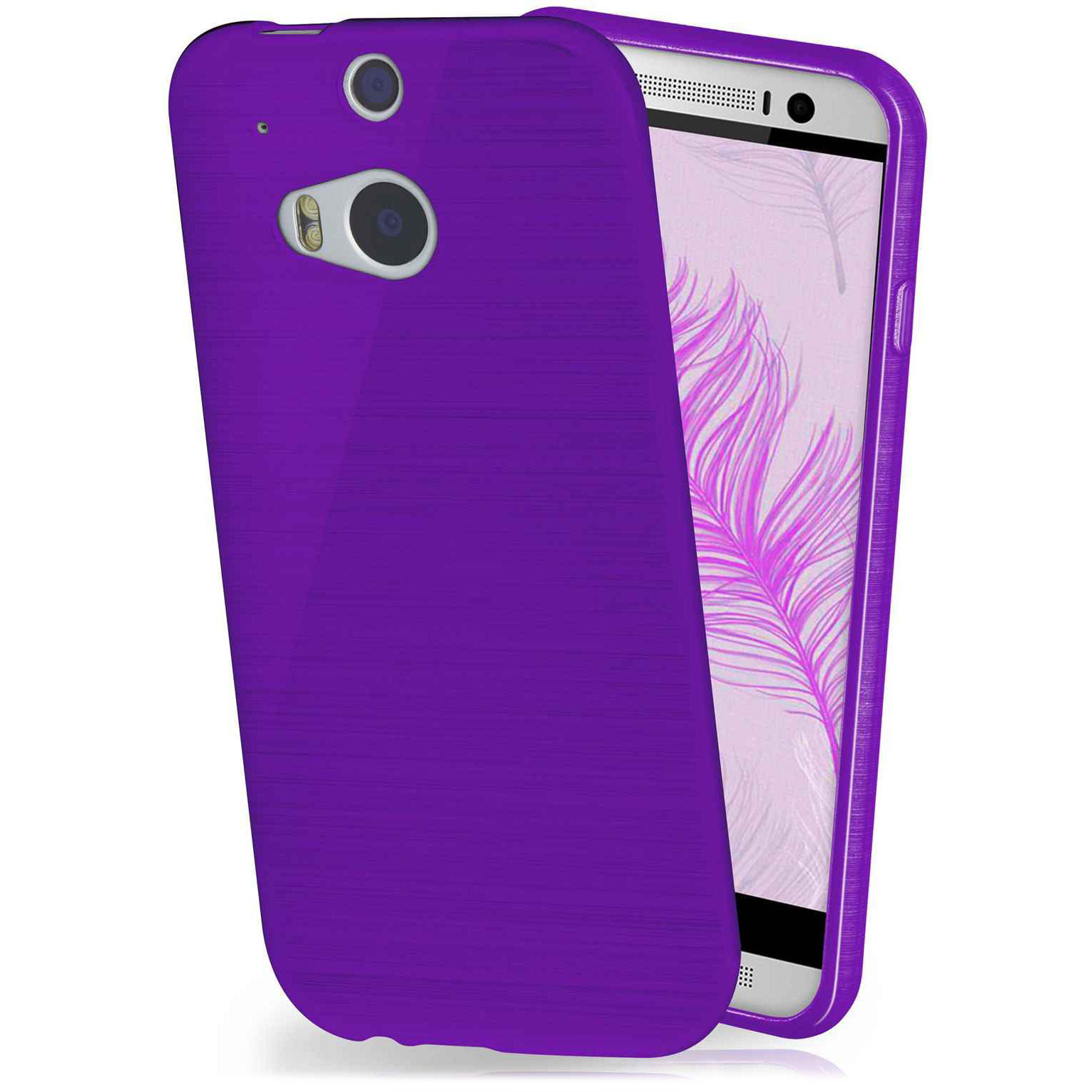 moex Brushed Case für HTC One M8 – Silikon Handyhülle, Backcover in Aluminium Optik Hauptbild
