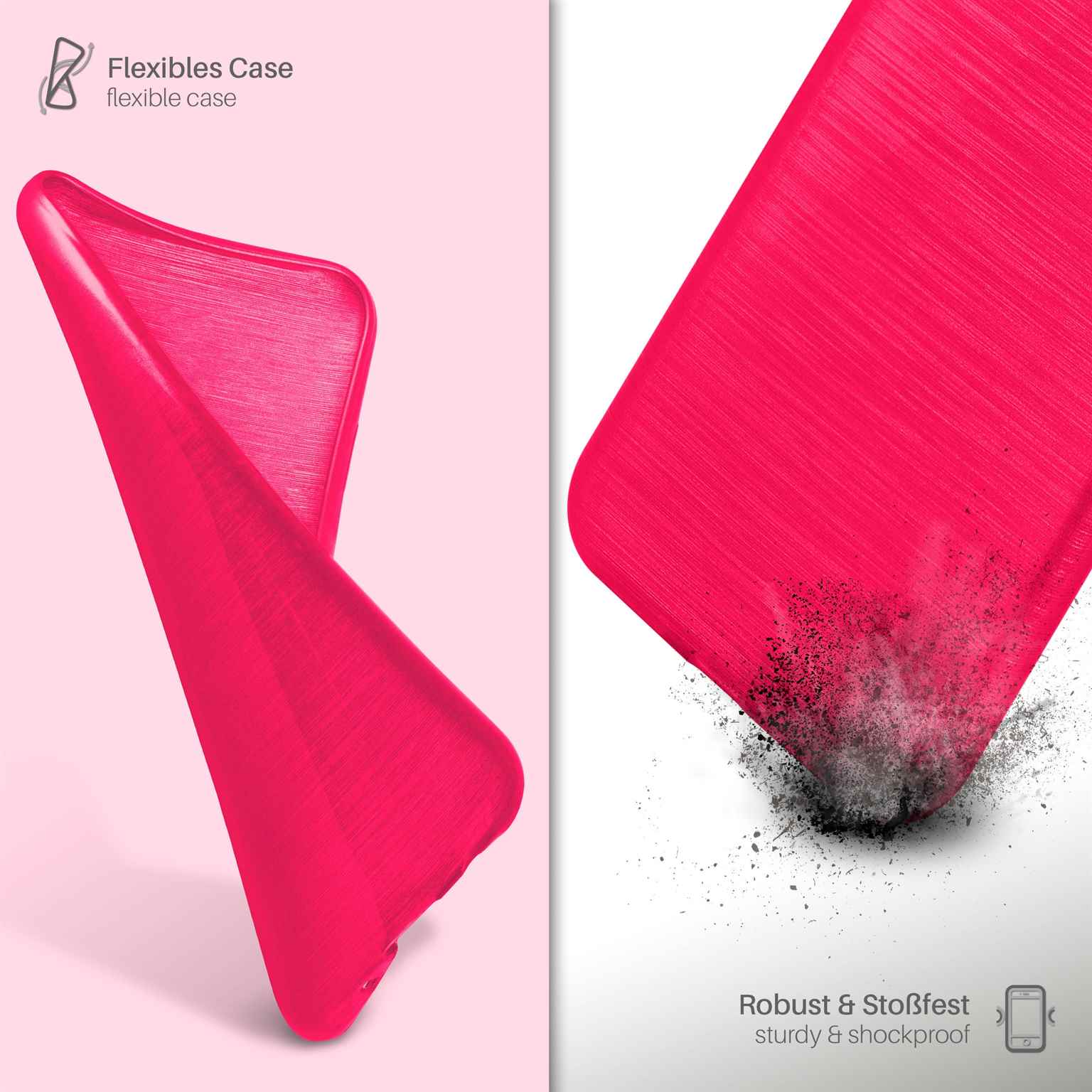 moex Brushed Case für HTC One M8 – Silikon Handyhülle, Backcover in Aluminium Optik – Weiteres Produktbild 3