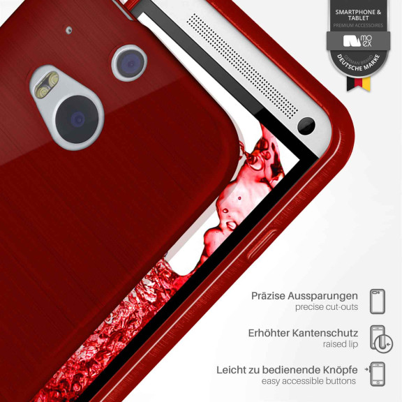 moex Brushed Case für HTC One M8s – Silikon Handyhülle, Backcover in Aluminium Optik – Weiteres Produktbild 3