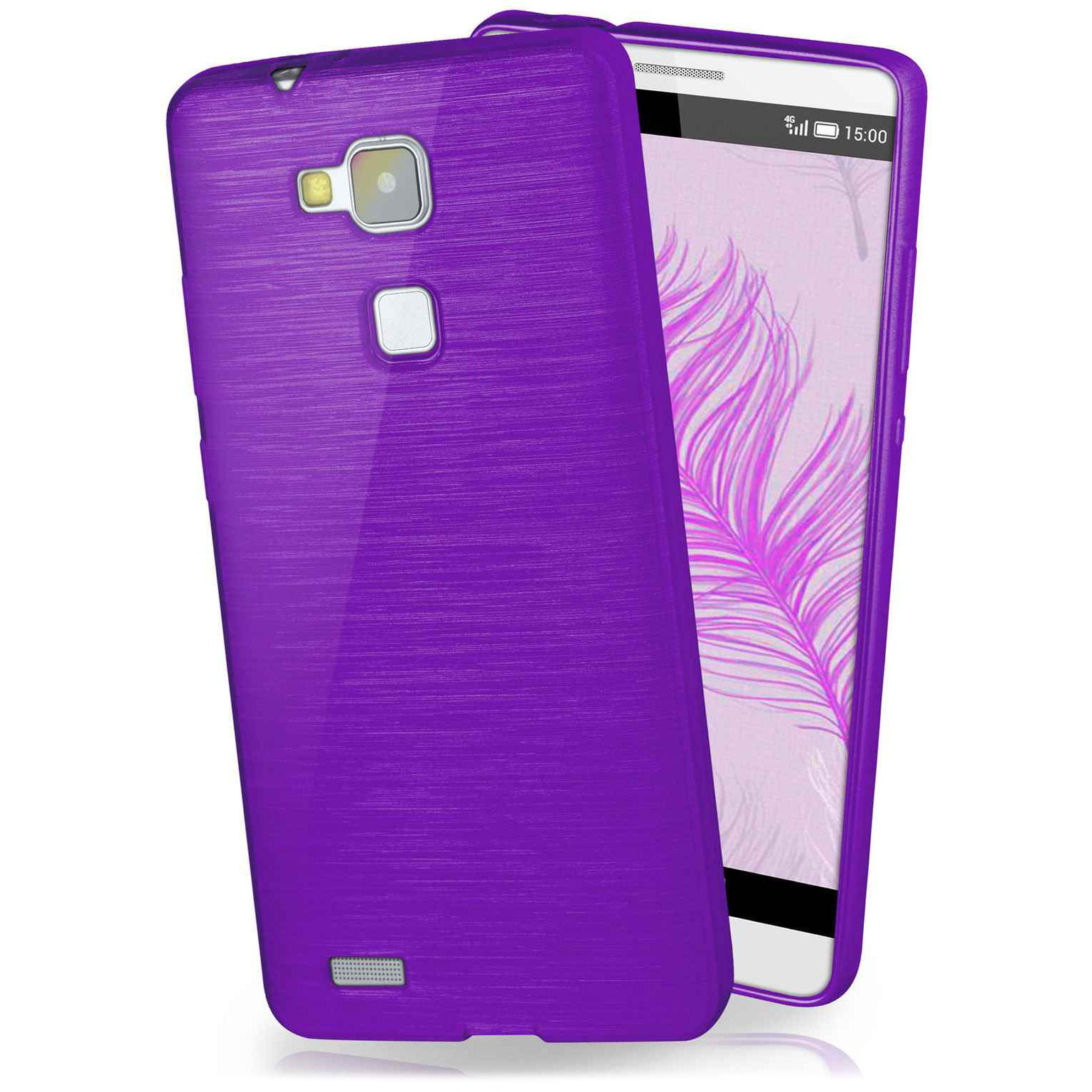 moex Brushed Case für Huawei Ascend Mate 7 – Silikon Handyhülle, Backcover in Aluminium Optik Hauptbild