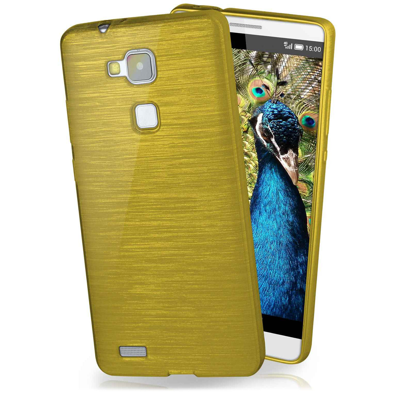 moex Brushed Case für Huawei Ascend Mate 7 – Silikon Handyhülle, Backcover in Aluminium Optik Hauptbild